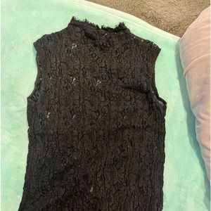 Helmet Lang Lace Mockneck Top